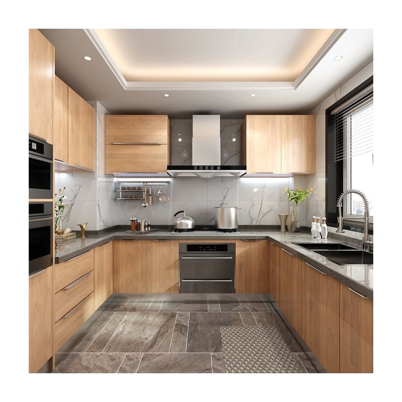 防水防火のメリットとカスタマイゼーションの完全なキッチンキャビネットセット