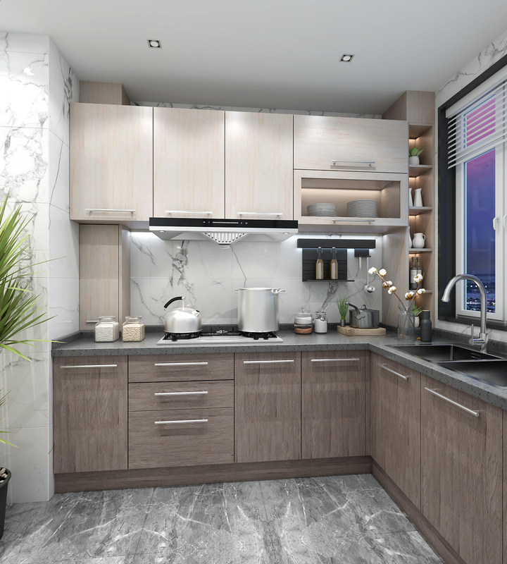 防水防火のメリットとカスタマイゼーションの完全なキッチンキャビネットセット