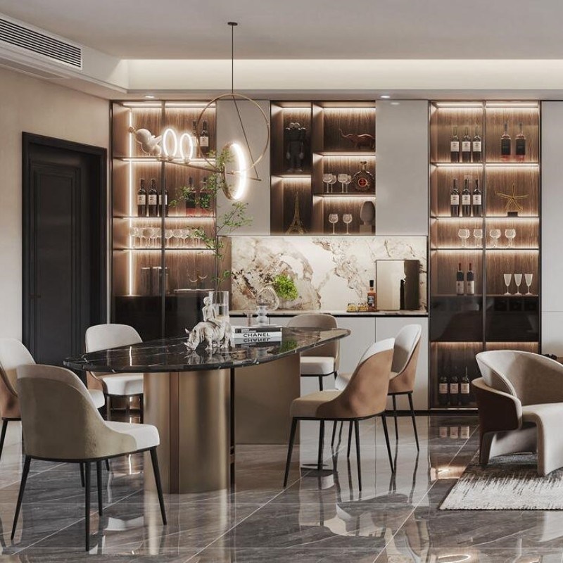 スリランカで メラミンの板とブルームハードウェアを備えた手頃な価格のモジュール式キッチンキャビネット