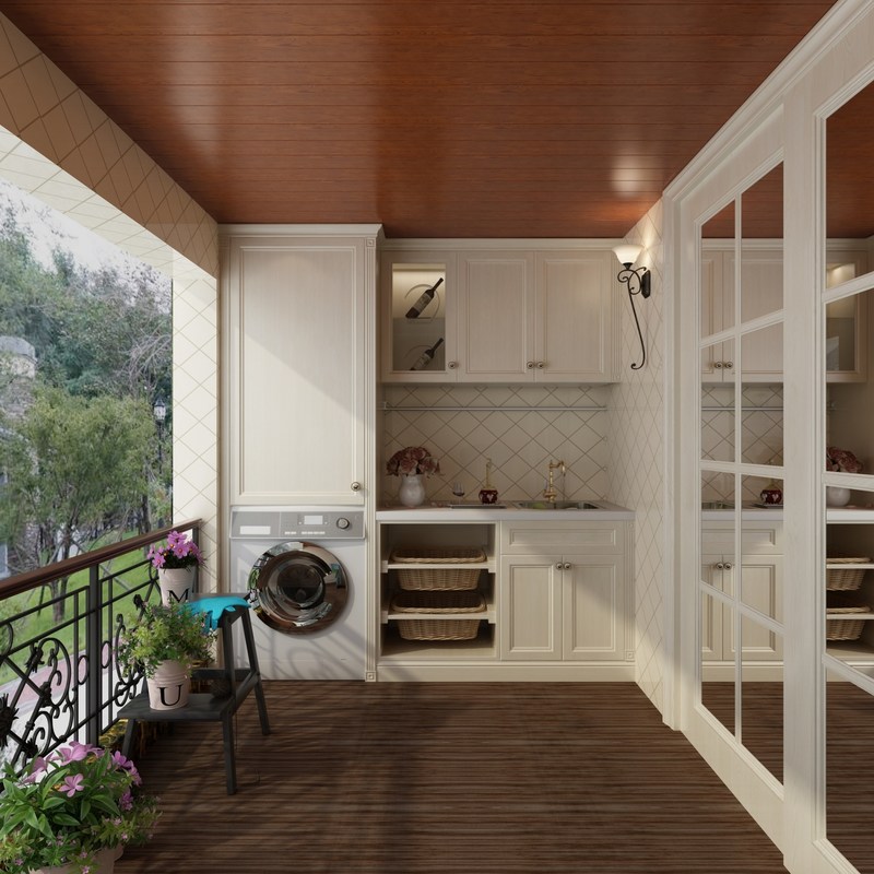 複合板のドア材料の現代的なスタイルハイエンドステンレス鋼洗濯室キャビネット