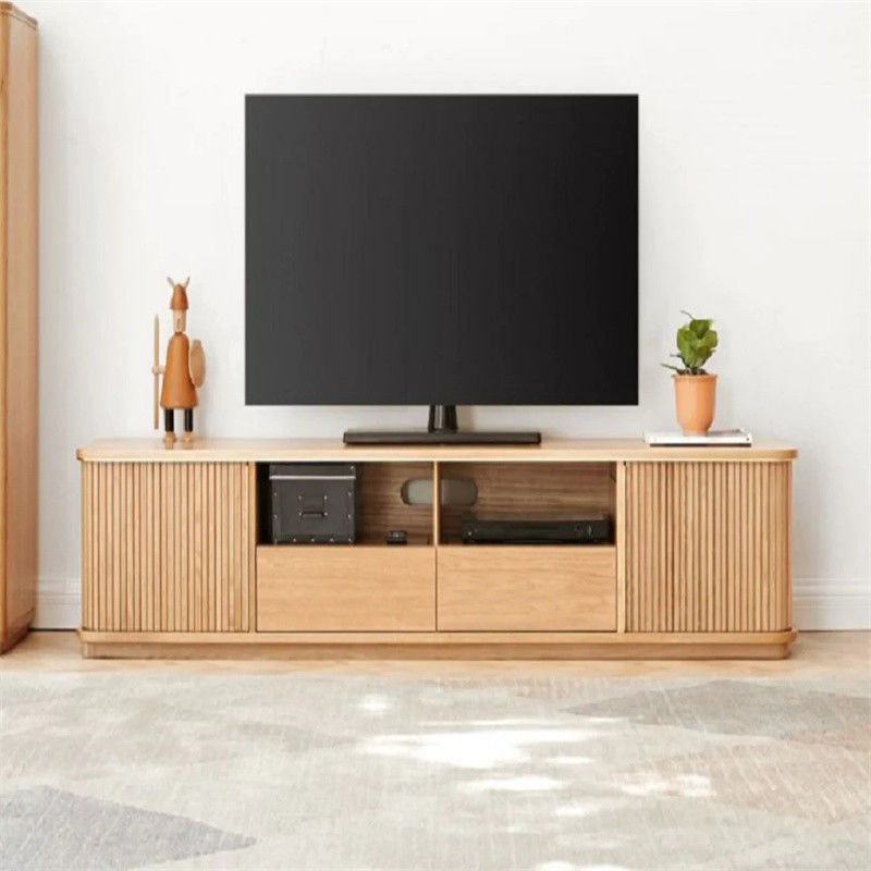 現代 グレー カーブ コーナー ガラス テレビ スタンド リビング エレガントでカスタマイズ可能