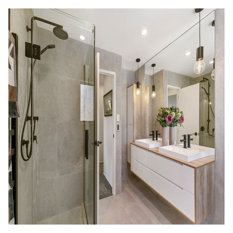 パーソナライズド カラー 高光沢 アクリル浴室 キャビネット ダブルシンクと壁マウント