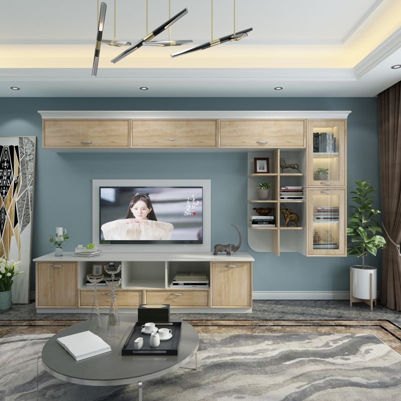 サイズをカスタマイズ テレビスタンド アパートの豪華家具のための現代デザイン壁ユニット