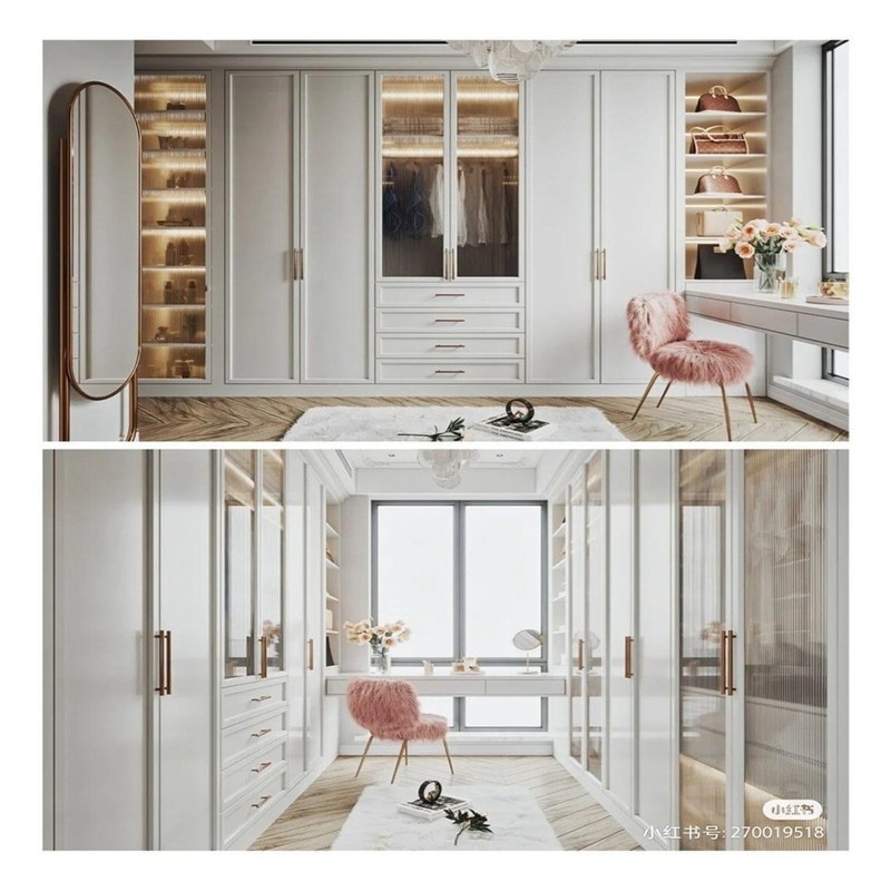 ヨーロッパ 固木 ウォーク イン クローゼット キャビネット 家庭用 寝室 セット 家具