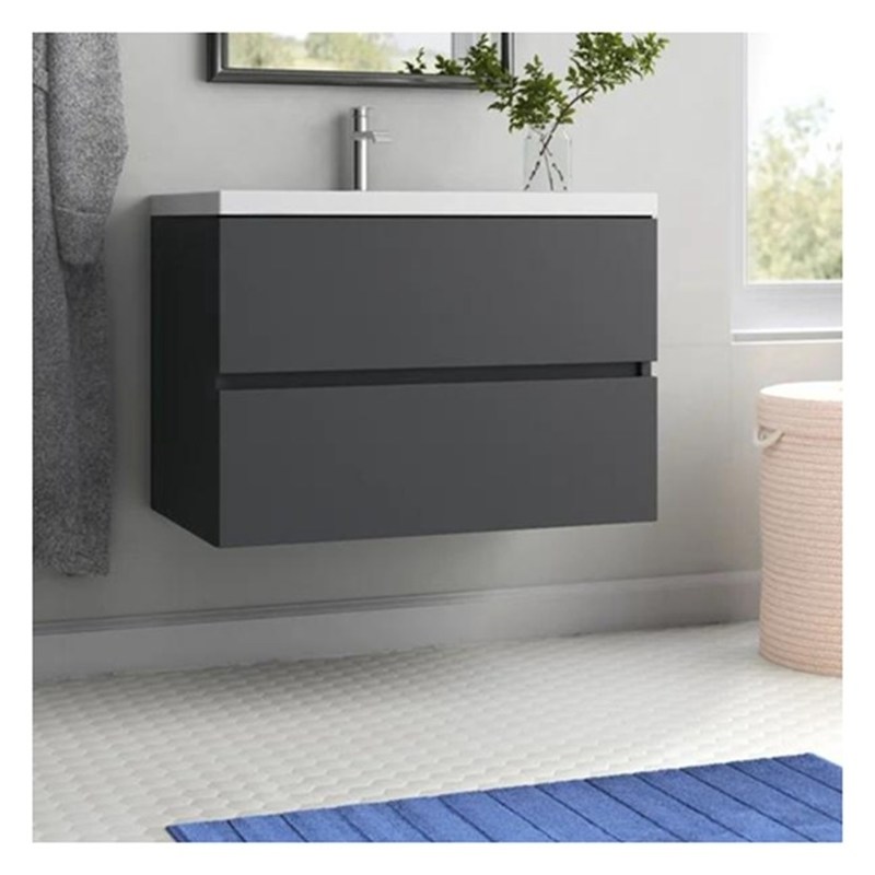 マシッドウッド 丸 吊り 洗面台 シンク と 小 フォーマット 輝く 仕上げ