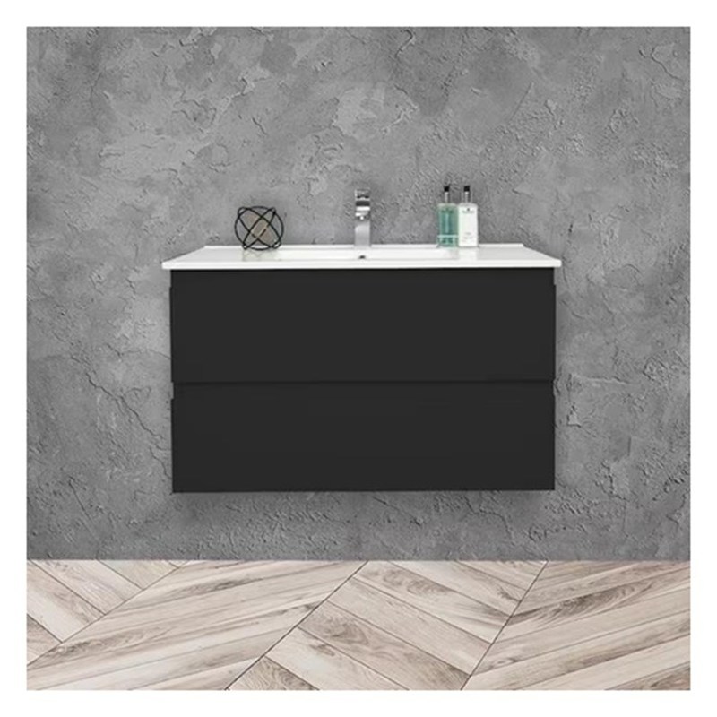 マシッドウッド 丸 吊り 洗面台 シンク と 小 フォーマット 輝く 仕上げ