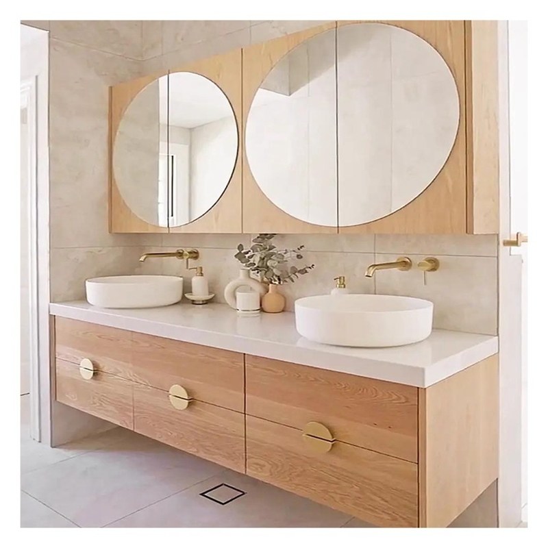 ホテルチェリー 木製 バスルーム キャビネット ロックスラブカウンタートップとダブルドア