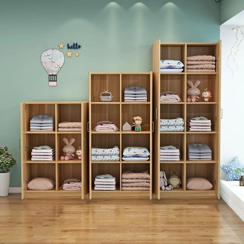 モダンスタイル MDF 木製 キッズ 固定式デザイン 寝室の衣装 スマート収納用クローゼット