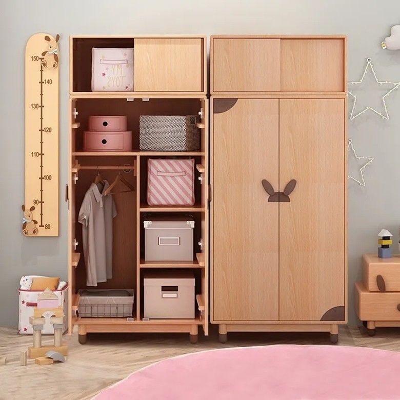 モダンスタイル MDF 木製 キッズ 固定式デザイン 寝室の衣装 スマート収納用クローゼット