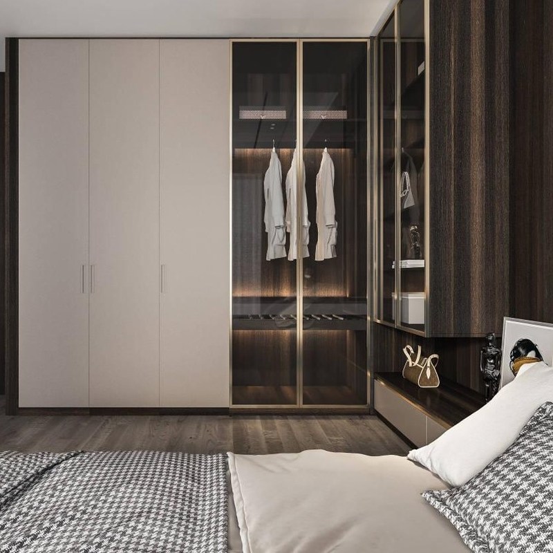 現代的な木製の衣類室 寝室用家具 デザインスタイル 2D / 3D