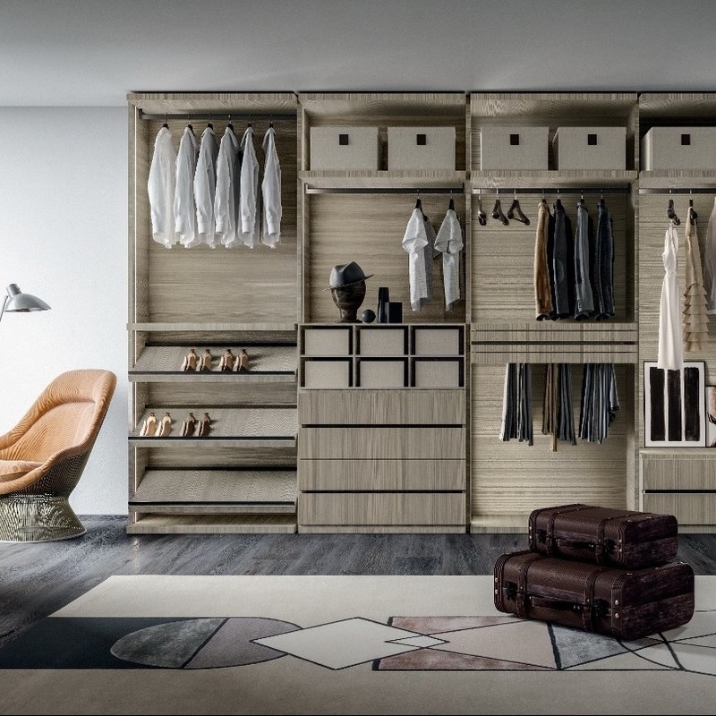 現代的な木製の衣類室 寝室用家具 デザインスタイル 2D / 3D