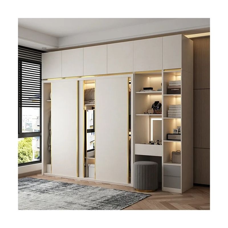 モダンな寝室家具 スライディングミラーと折りたたみスタイルの木製のクローゼット
